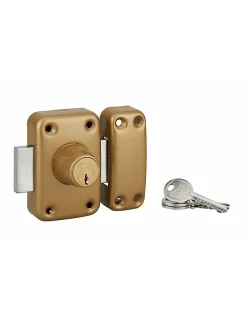 Thirard Verrou double entrée Apache pour porte d'entrée, cylindre 40mm, acier, 3 clés, époxy or -
