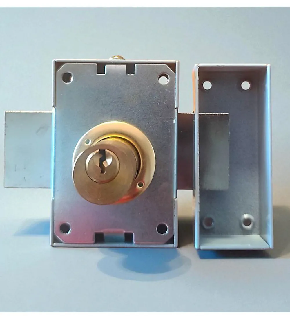Autres Verrou en applique double entrée pour porte principale DOM axe 45 mm 3 clés
