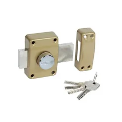 Bricard Verrou De Porte-Verrou médial à bouton 50mm H.6 cm x L.8.6 cm