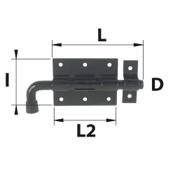 Afbat - Tb Industrie Sas Loquet, Targette Et Moraillon De Porte-Verrou pistolet + gâche Ø16 noir Afbat