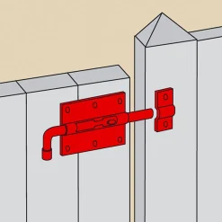 Afbat - Tb Industrie Sas Loquet, Targette Et Moraillon De Porte-Verrou pistolet + gâche Ø16 noir Afbat