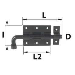 Afbat - Tb Industrie Sas Accessoire Pour Volet, Fenêtre Et Portail-Verrou pistolet ø12 mm acier noir Afbat