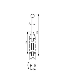 Thirard Verrou Et Loquet De Fenêtre-Verrou à plaquer coulissant pour porte intérieure, 305mm, noir -