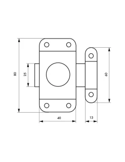 Thirard Verrou pour porte d'ameublement, 40mm, acier nickelé -