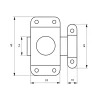 Thirard Verrou pour porte d'ameublement, 25mm, acier zingué -