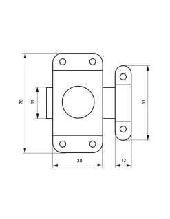 Thirard Verrou pour porte d'ameublement, 30mm, acier zingué -