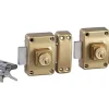 Bricard 2 verrous s'entrouvrants Alpha à bouton et cylindre 45 mm