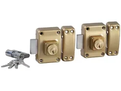 Bricard 2 verrous s'entrouvrants Alpha à bouton et cylindre 45 mm
