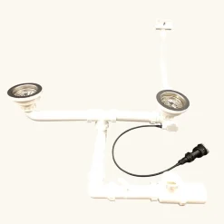 Cuisissimo Vidage automatique CUIPD671-D pour évier 2 bacs inox - Siphon gain de place