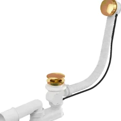 Otitec Vidage baignoire avec trop-plein - Bonde cooper brushed - Flexible