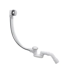 Otitec Vidage baignoire avec trop-plein - Bonde blanche - Flexible universel