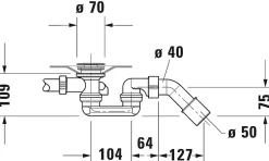 Duravit Evacuation De Baignoire-Vidage baignoire D-Code Chromé 35x8x40 cm