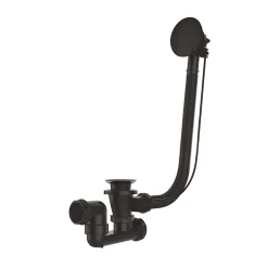 Valentin Vidage de baignoire automatique à câble sortie orientable à 360° finition noire