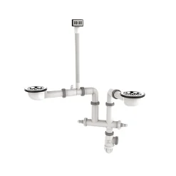 Valentin Vidage évier 2 cuves 90 mm avec trop plein