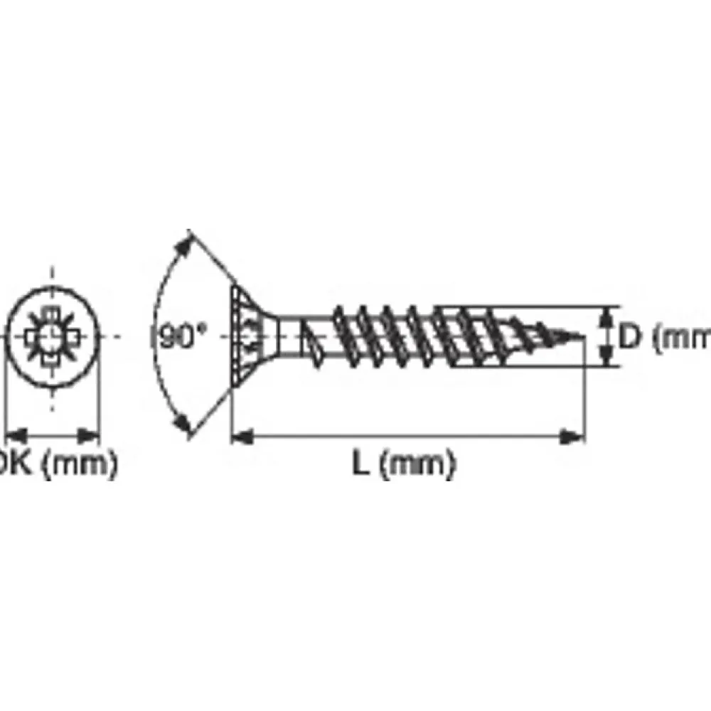 Acton Vis agglo - - Tête fraisée - PZ - Inox A2 - 4 x 16 mm - Boîte de 200