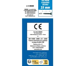 Semin Vis Auto Perceuse 25 mm - Fixation des Plaques de Plâtre sur l'Ossature - Intérieur - Boîte de 1000 Pièces