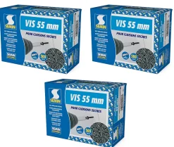 Semin Vis Auto Perceuse 55 mm - Fixation des Plaques de Plâtre sur l'Ossature - Intérieur - Boîte de 500 Pièces (Lot de 1500)