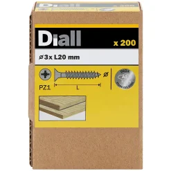 Diall Vis à bois en acier inoxydable A2 pozidriv 3x20 mm - 200 pièces
