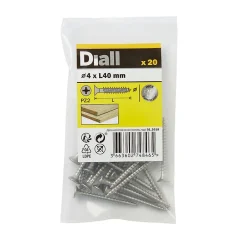 Diall Vis à bois en acier inoxydable A2 pozidriv 4x40 mm - 20 pièces