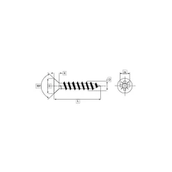 Lem Select Kit De Vis-Vis à bois et agglo 5 x 50 mm tête fraisée POZIDRIV (boîte de 500)