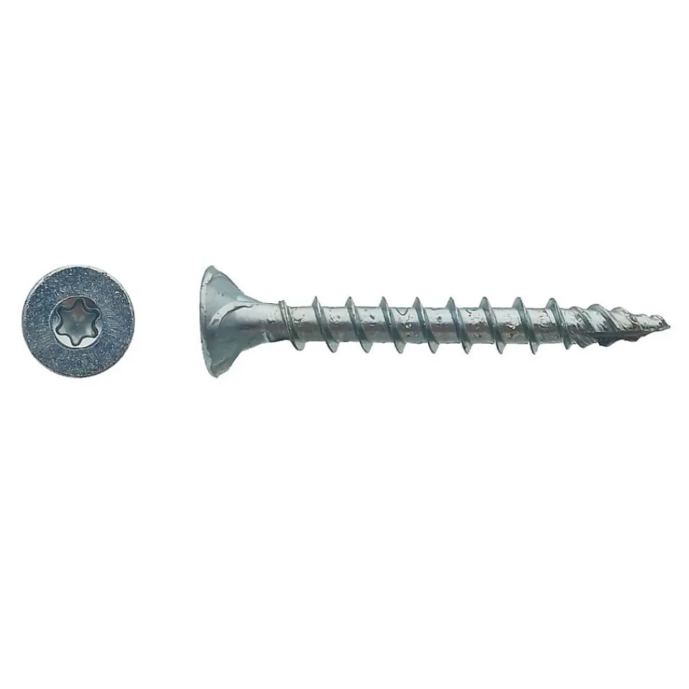 D-Work 500 Vis Bois FX5 Tête Fraisée Torx F/Total 3 x 16 mm - Zingué blanc -