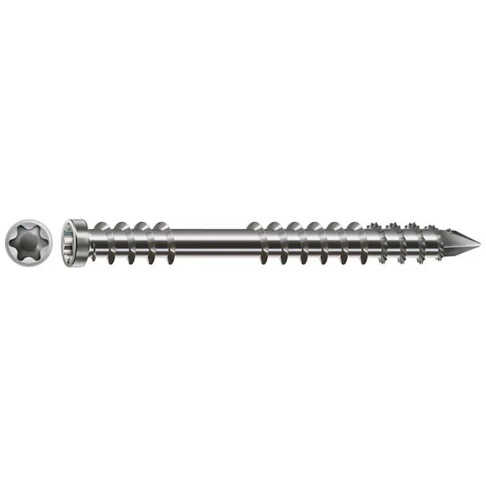 Spax Kit De Chevilles-Vis À Bois Pour Terrasse Tête Cylindrique Filetage De Fixation T-star Plus T25 Inox A2 (180 Pcs)-