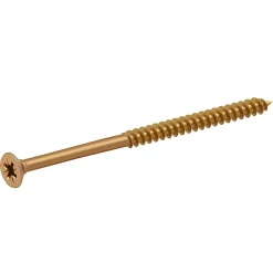 Diall Vis À Bois-Vis à bois pozidriv tête fraisée zinguée jaune 4.5x80 mm - 100 pièces