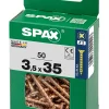 Spax Vis À Bois-Vis à bois torx pz jaune 3,5x35 mm - 50 pièces