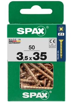 Spax Vis À Bois-Vis à bois torx pz jaune 3,5x35 mm - 50 pièces