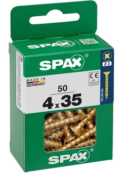 Spax Vis à bois torx pz jaune 4x35 mm - 50 pièces