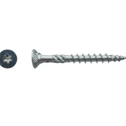 D-Work Vis Pour Terrasse-200 Vis Bois TK3 Tête Fraisée Crantée Torx F/Partiel 6 x 70 mm - Zingué blanc -