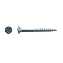 D-Work 500 Vis Bois Tête Fraisée Pozidriv F/Partiel 4 x 40 mm - Zingué blanc -
