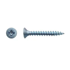 D-Work Vis Pour Terrasse-500 Vis Bois Tête Fraisée Pozidriv 3.5 x 25 mm - Zingué blanc -