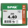 Spax France Vis à bois tête fraisée Spax Wirox torx 4 x 40 mm filetage partiel - 200 pièces