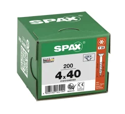 Spax France Vis à bois tête fraisée Spax Wirox torx 4 x 40 mm filetage partiel - 200 pièces