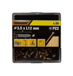 TurboDrive Vis À Bois-Vis à bois Premium pozidriv zinguée jaune 5x50 mm - 100 pièces