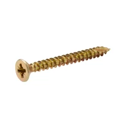 TurboDrive Vis À Bois-Vis à bois Premium pozidriv zinguée jaune 5x80 mm - 100 pièces