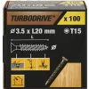 TurboDrive Vis à bois Premium torx zinguée jaune 3.5x20 mm - 100 pièces