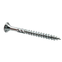 Klimas Vis D'Assemblage De Meuble-Vis à bois zinguée blanc - tête fraisée - filetage partiel - empreinte torx - pointe anti-fendage 5x60 - Boîte de 200