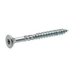 Klimas Vis D'Assemblage De Meuble-Vis à bois zinguée blanc - tête fraisée - filetage partiel - empreinte torx - pointe anti-fendage 6 x 100 - Boîte de 100