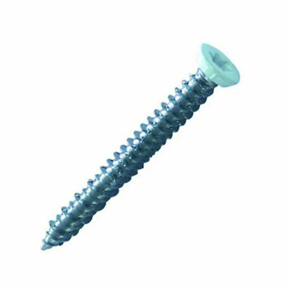 Lennie Vis béton pour fixation de châssis tête fraisée empreinte Torx T30 Zingué laqué blanc - 7,5 x 92 mm- Vendu par 100