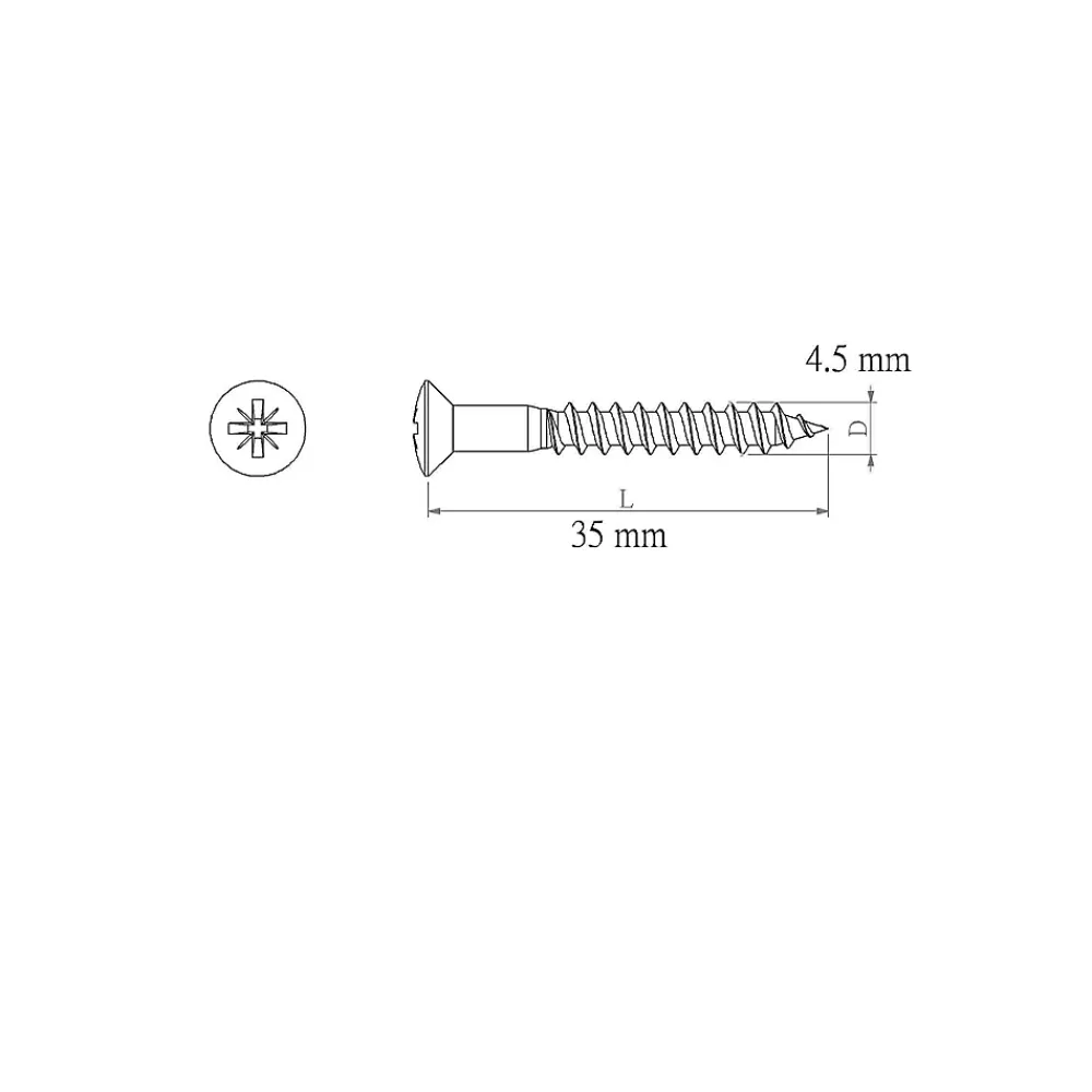 Diall Vis Inox-Vis de bardage en acier inoxydable A2, 4,5x45 mm - 50 pièces
