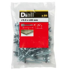 Diall Vis de bardage zinguée 5,5x60 mm - 50 pièces