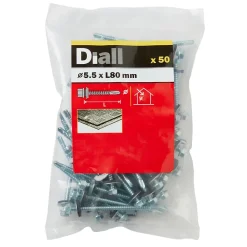 Diall Vis de bardage zinguée 5,5x80 mm - 50 pièces