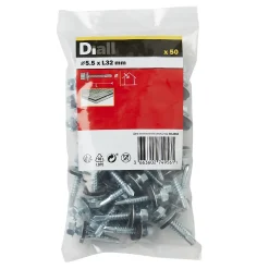 Diall Vis Pour Toiture Et Bardage-Vis de bardage zinguée 5,5x32 mm - 50 pièces