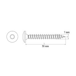 Diall Vis de charnière zinguée noire 7x50 mm - 20 pièces