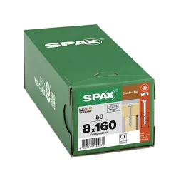 Spax France Vis de charpente tête ronde Spax Wirox 8 x 160 mm filetage partiel - 50 pièces