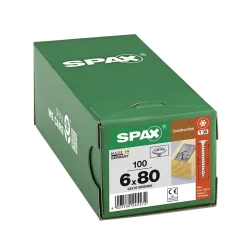 Spax France Vis À Bois-Vis de charpente tête ronde Spax Wirox 6 x 80 mm filetage total - 100 pièces