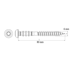 Diall Vis de châssis PVC zinguée avec tête peinte en blanc, 6x80 mm - 6 pièces