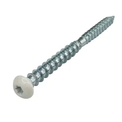 Diall Vis de châssis PVC zinguée avec tête peinte en blanc, 6x80 mm - 6 pièces